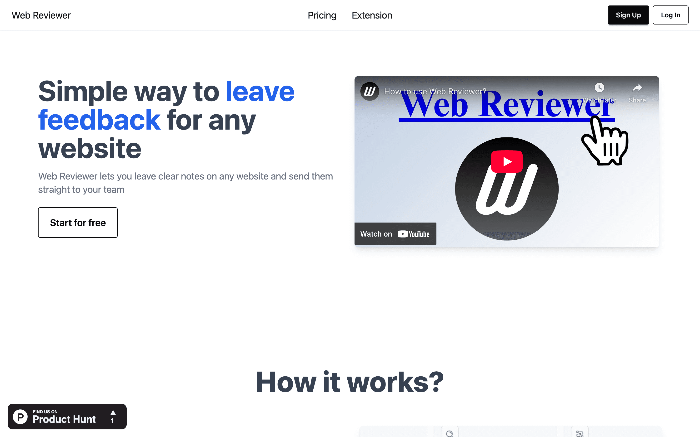 Screenshot of Web Reviewer